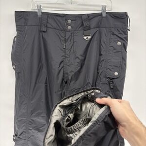 Vintage Oakley Black Multi-Pocket Utility Snow Pants  Boot Gaiter Y2K Ski XL